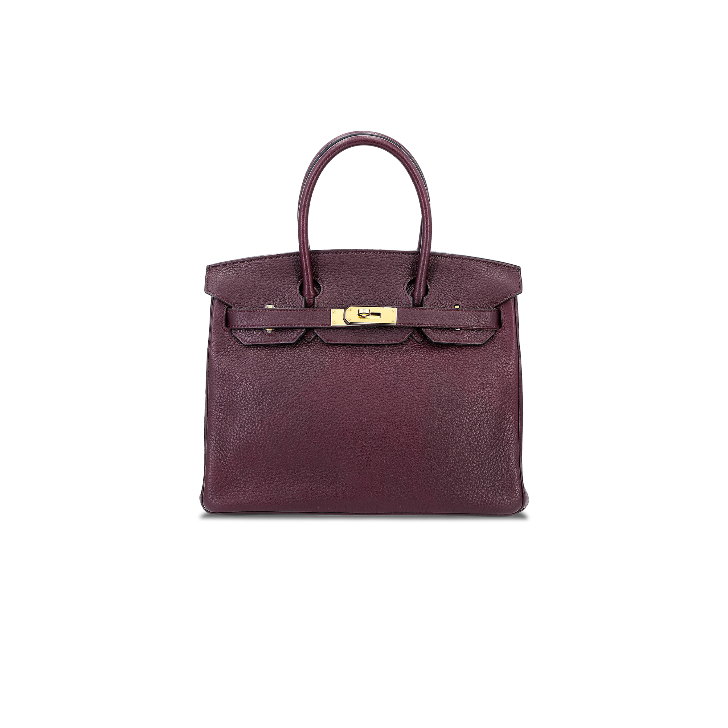 H**mes birkin 30 togo leather burgundy gold buckle bag 8575895581 (30*22*15cm)